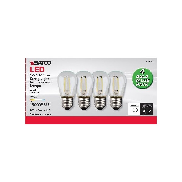 Satco S14 LED STRING LIGHT REPLACEMENT BULB S8021 Zoro